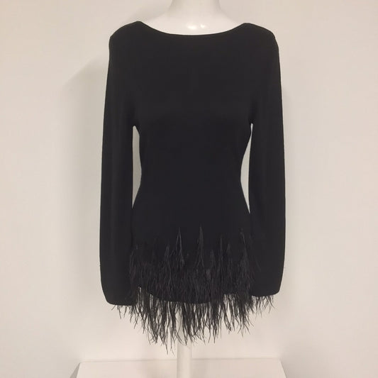 BNWT Coast Black Teaya Low Back Feather Knit Top RRP £95 Size S