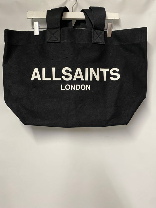 AllSaints Black Ali Logo Large Canvas Tote Bag