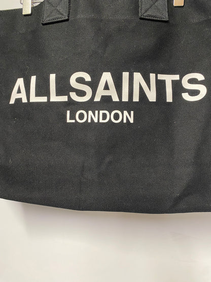 AllSaints Black Ali Logo Large Canvas Tote Bag