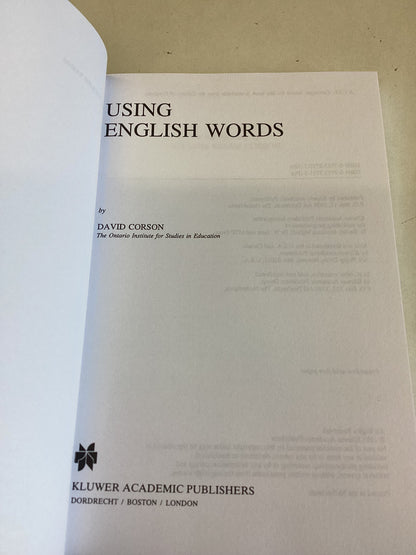 Using English Words David Corson