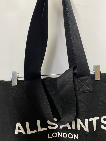 AllSaints Black Ali Logo Large Canvas Tote Bag