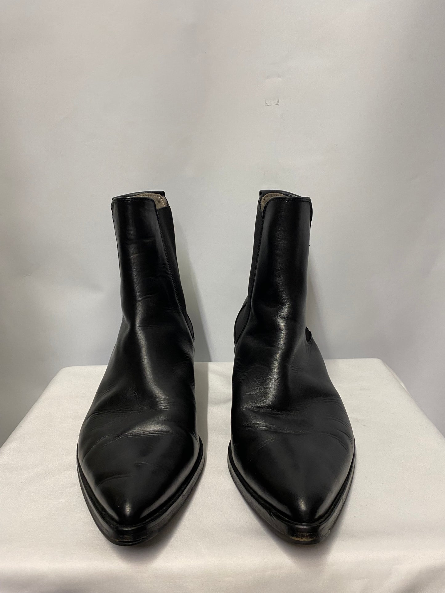 AllSaints Black Leather Pointed Toe Chelsea Boots 44/9.5