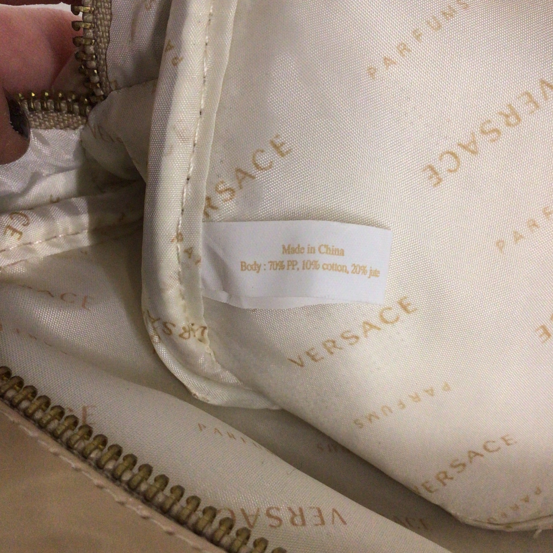 Versace parfums gold bag new arrivals