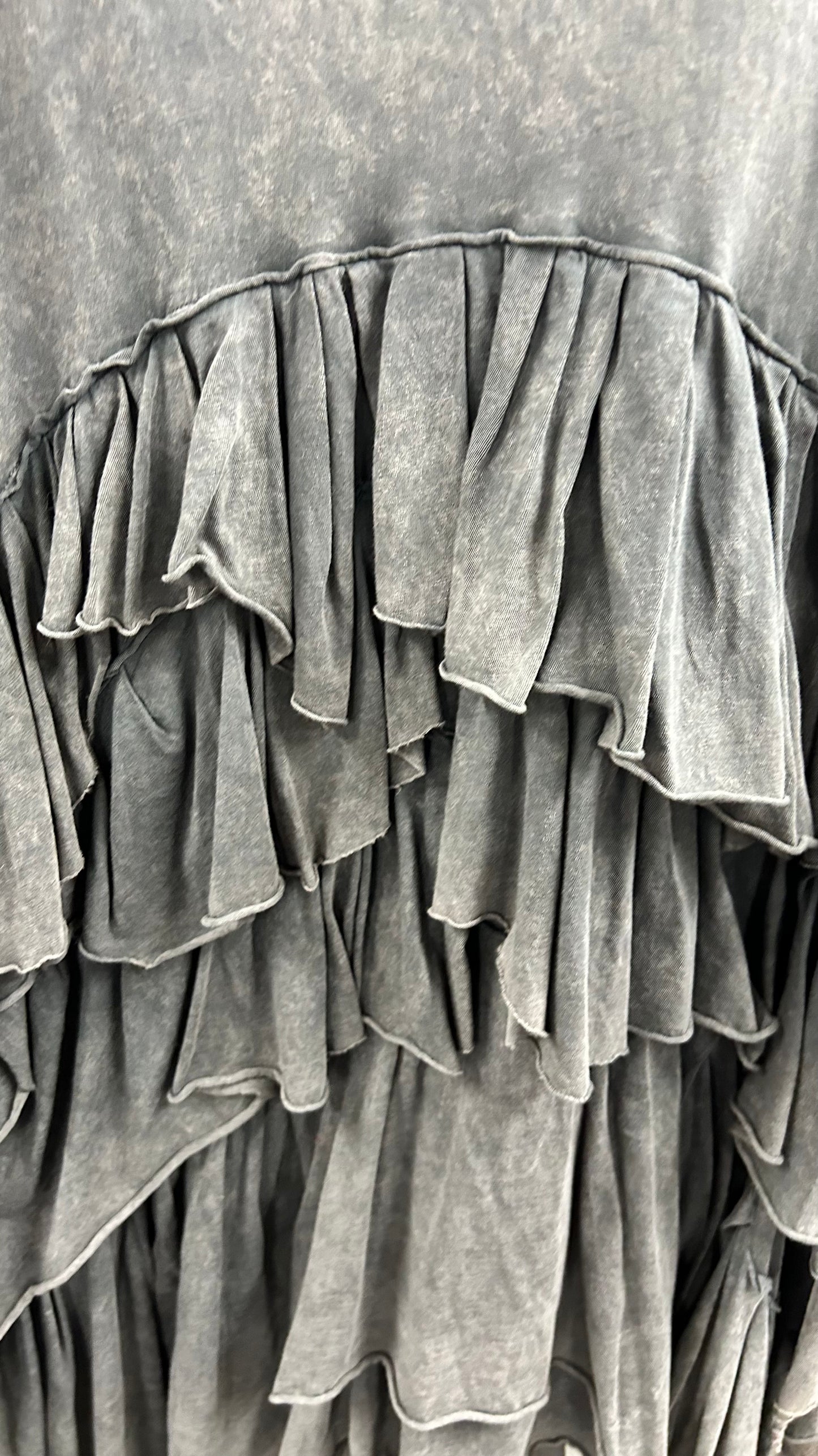 All Saints Grey Frilled Vest Top size 8