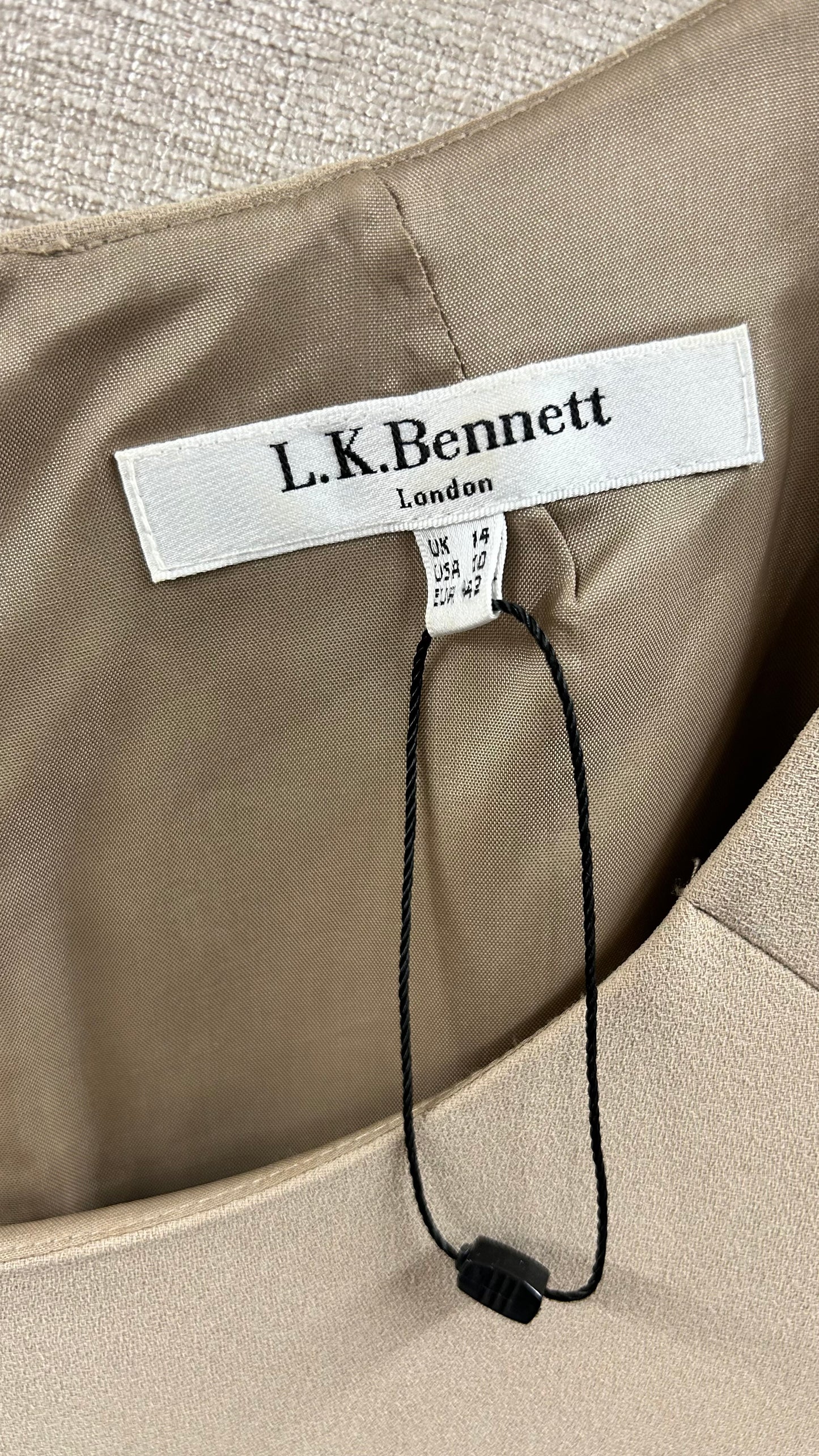 BNWT L K Bennett Beige Dress size 14