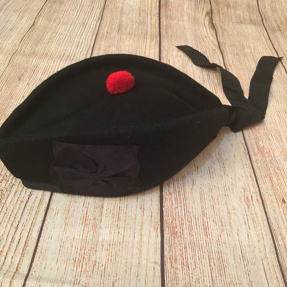Scottish Glengarry Hat 100% Wool, Silk Lining Size S (6 7/8)