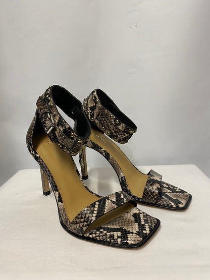 AllSaints Taupe Alma Snake Sandal Heels BNWT 5/36