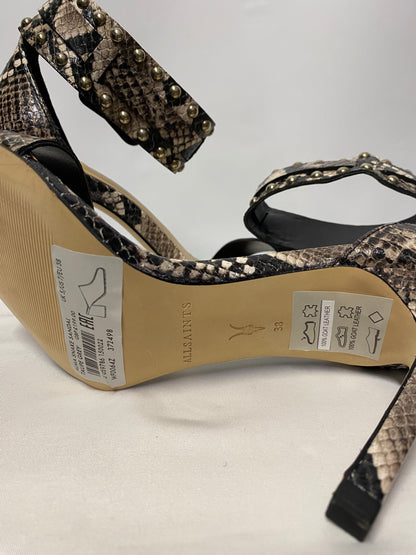 AllSaints Taupe Alma Snake Sandal Heels BNWT 5/36