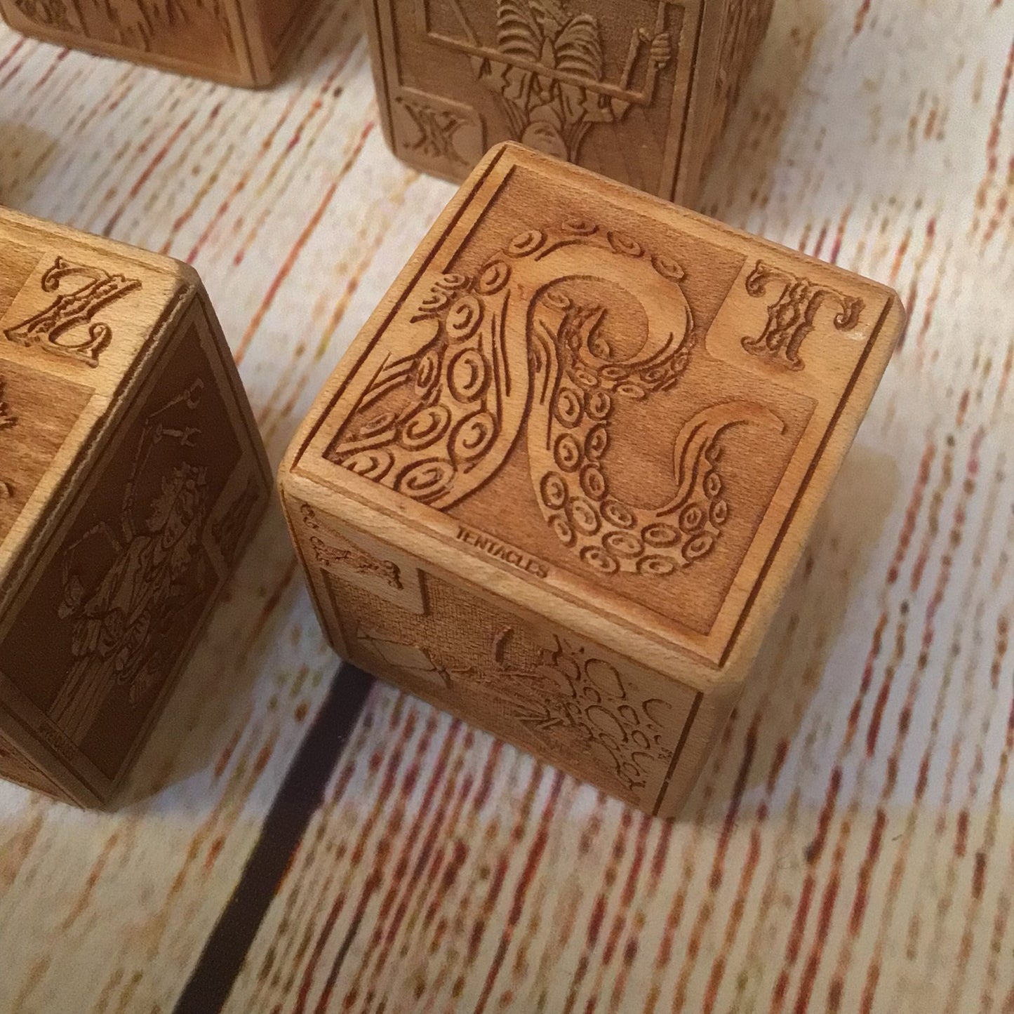 Young Mad Scientist First Wooden Alphabet Blocks (5 Block Set, no box)