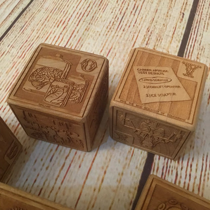 Young Mad Scientist First Wooden Alphabet Blocks (5 Block Set, no box)