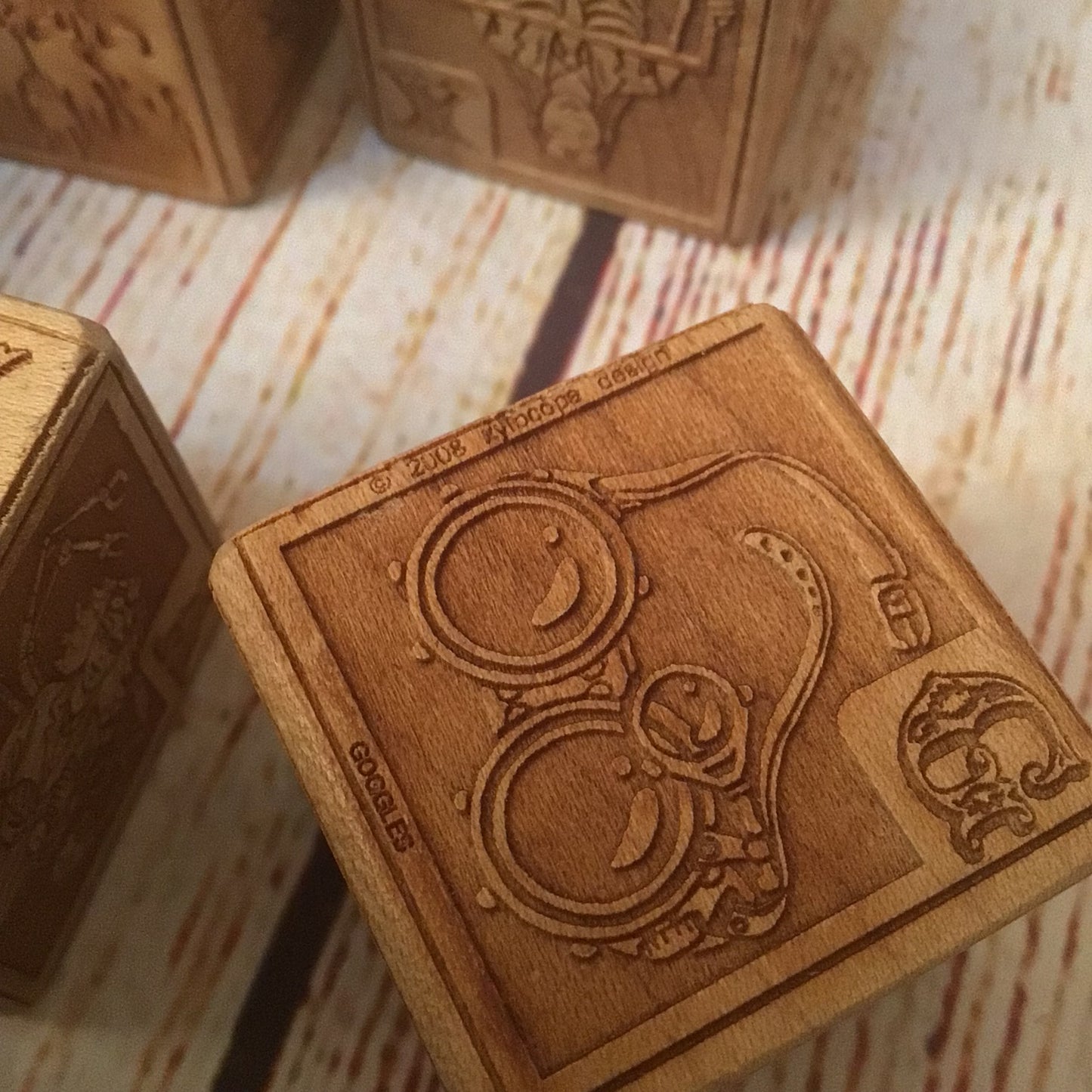 Young Mad Scientist First Wooden Alphabet Blocks (5 Block Set, no box)