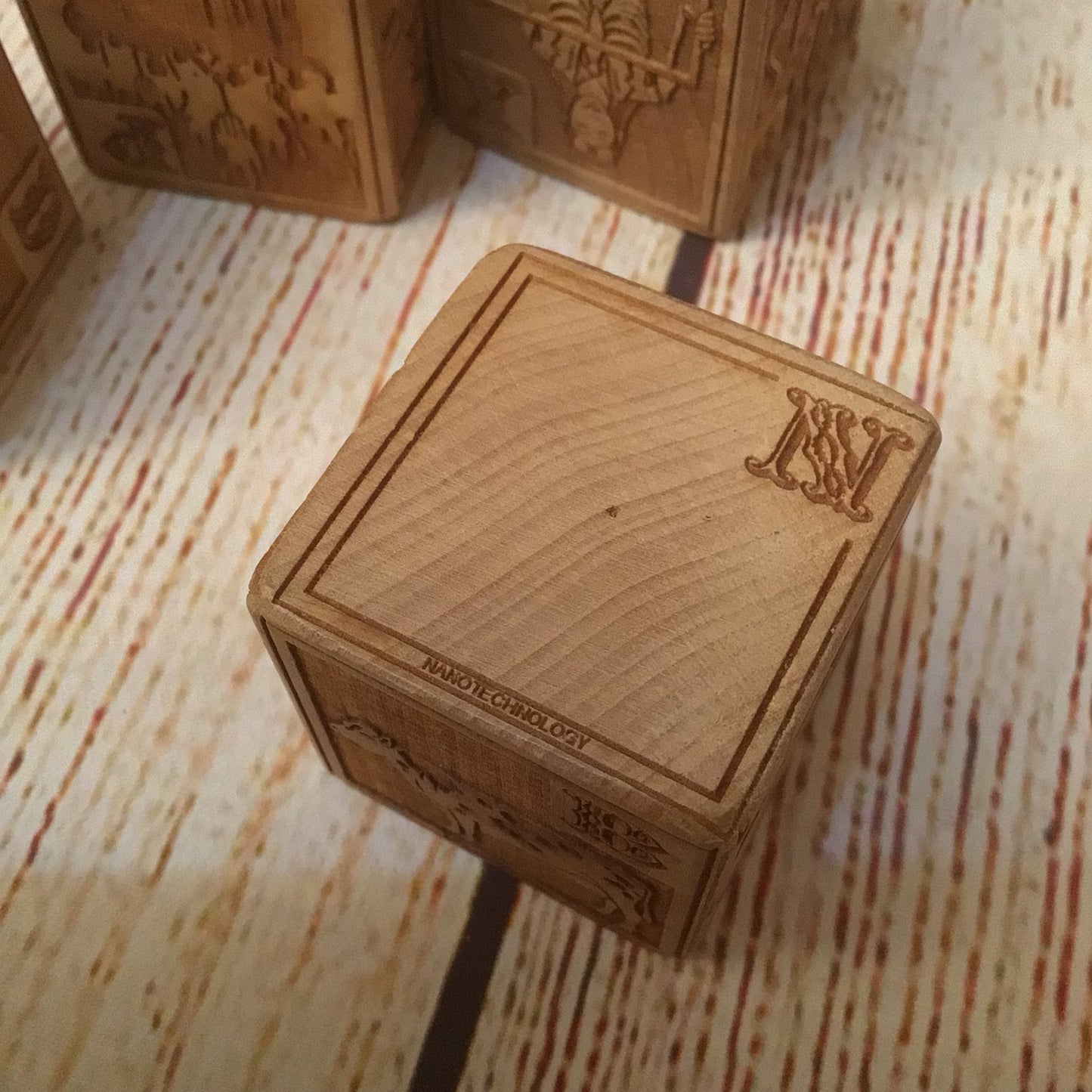 Young Mad Scientist First Wooden Alphabet Blocks (5 Block Set, no box)