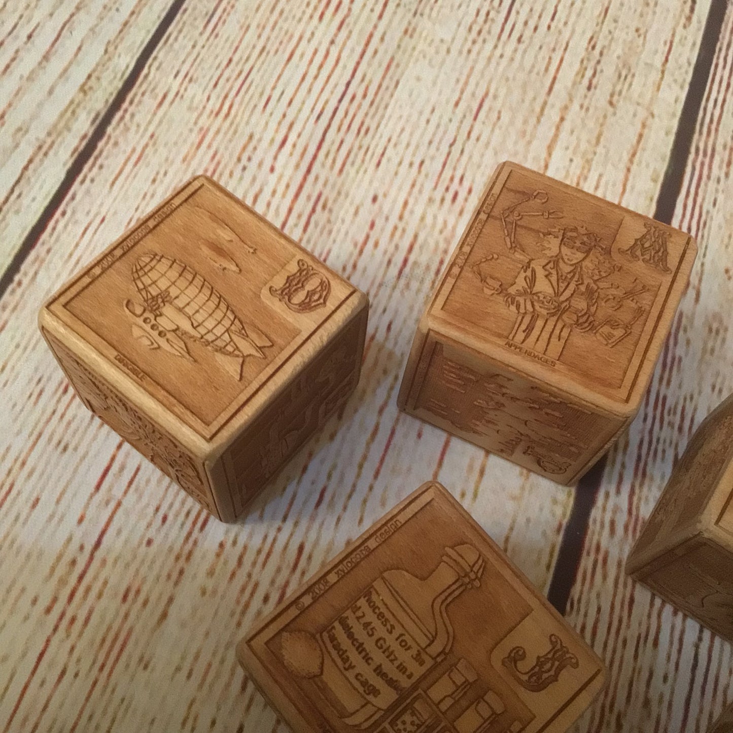 Young Mad Scientist First Wooden Alphabet Blocks (5 Block Set, no box)