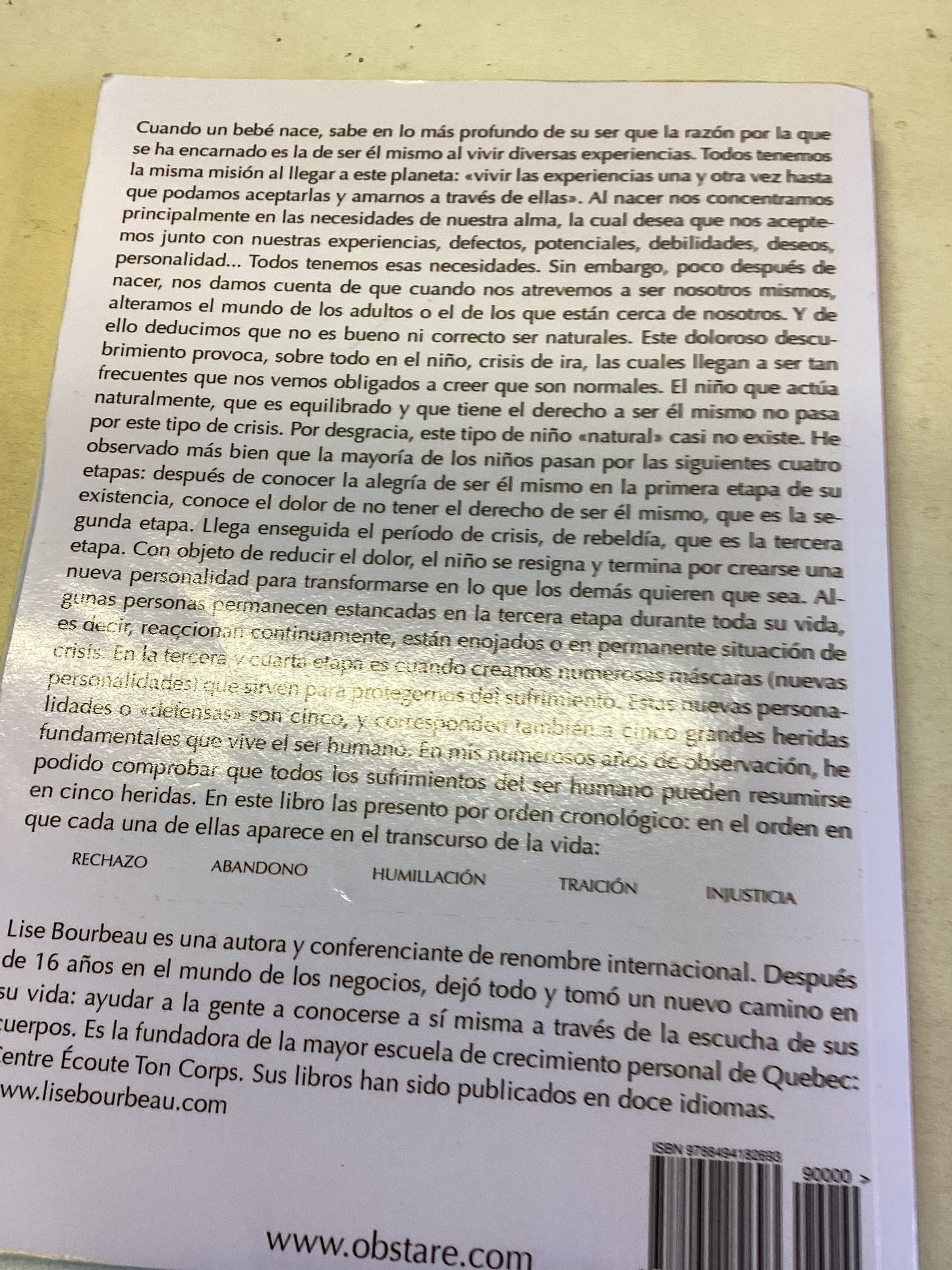 Las Cinco Heridas Que Impiden Ser Uno Mismo "2 Edicion Lise Bourdeau