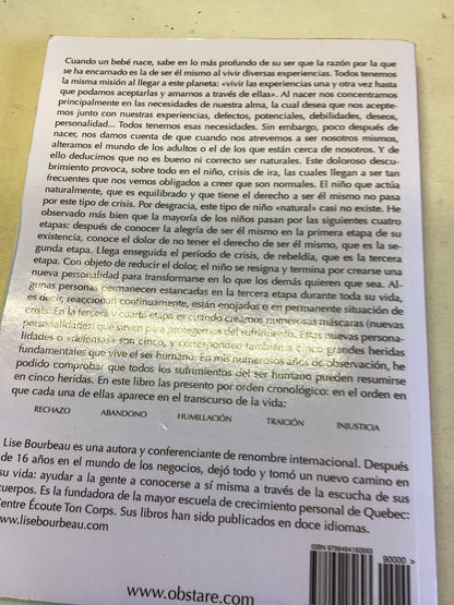 Las Cinco Heridas Que Impiden Ser Uno Mismo "2 Edicion Lise Bourdeau