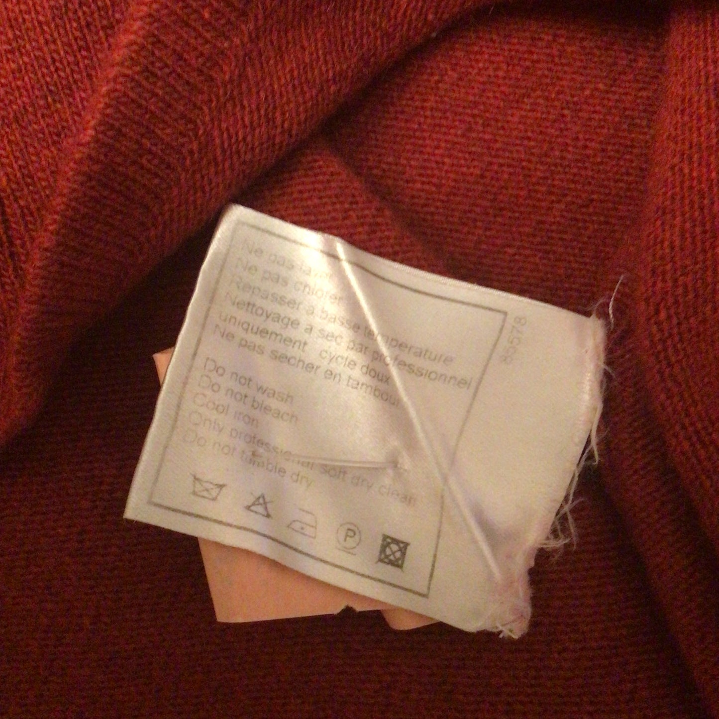 Vintage Chanel Rust Brown Knitted 100% Cashmere Top Size 42 (P22313W03243)