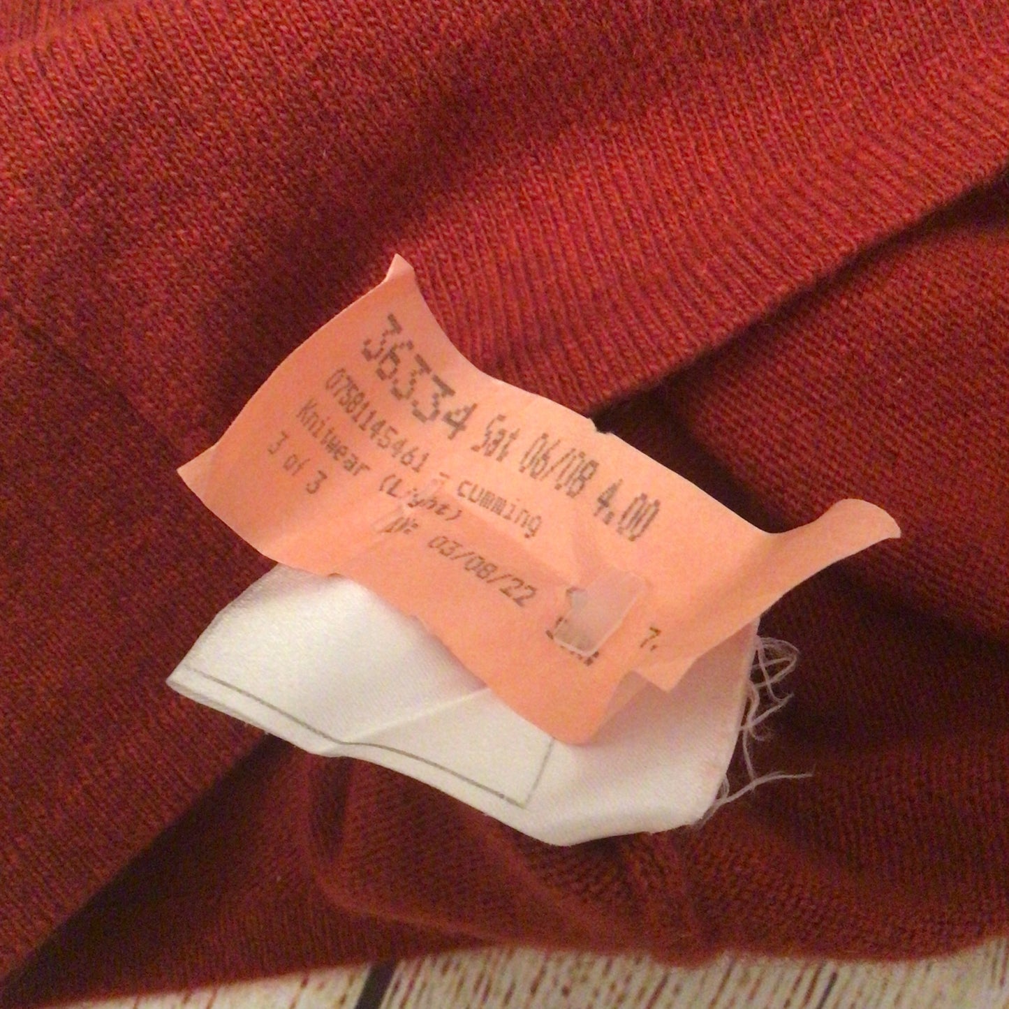 Vintage Chanel Rust Brown Knitted 100% Cashmere Top Size 42 (P22313W03243)