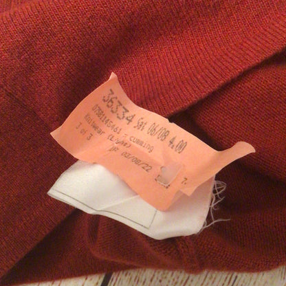 Vintage Chanel Rust Brown Knitted 100% Cashmere Top Size 42 (P22313W03243)