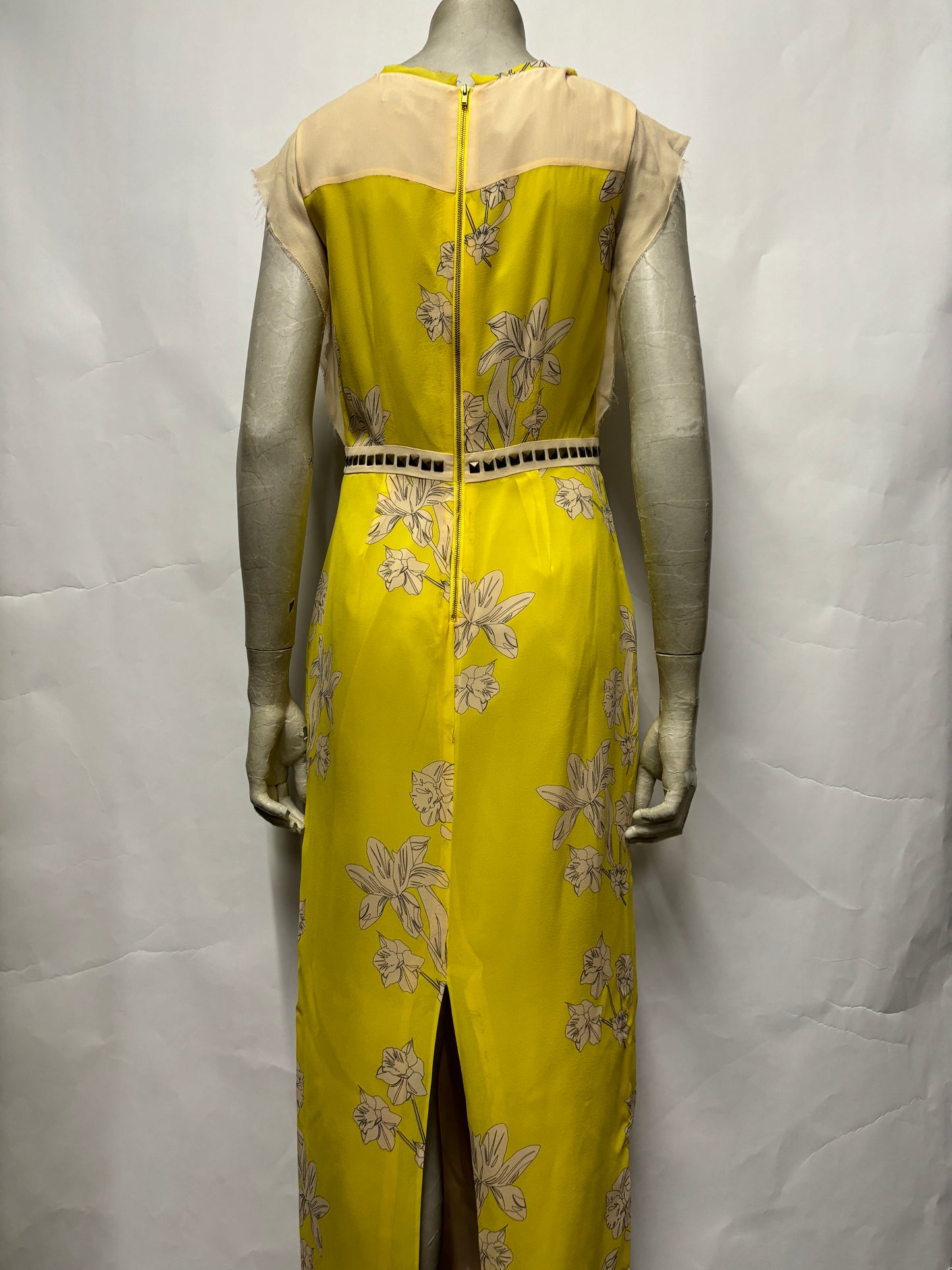 Olivia Rubin London Yellow Silk Lily Print Maxi Dress 10