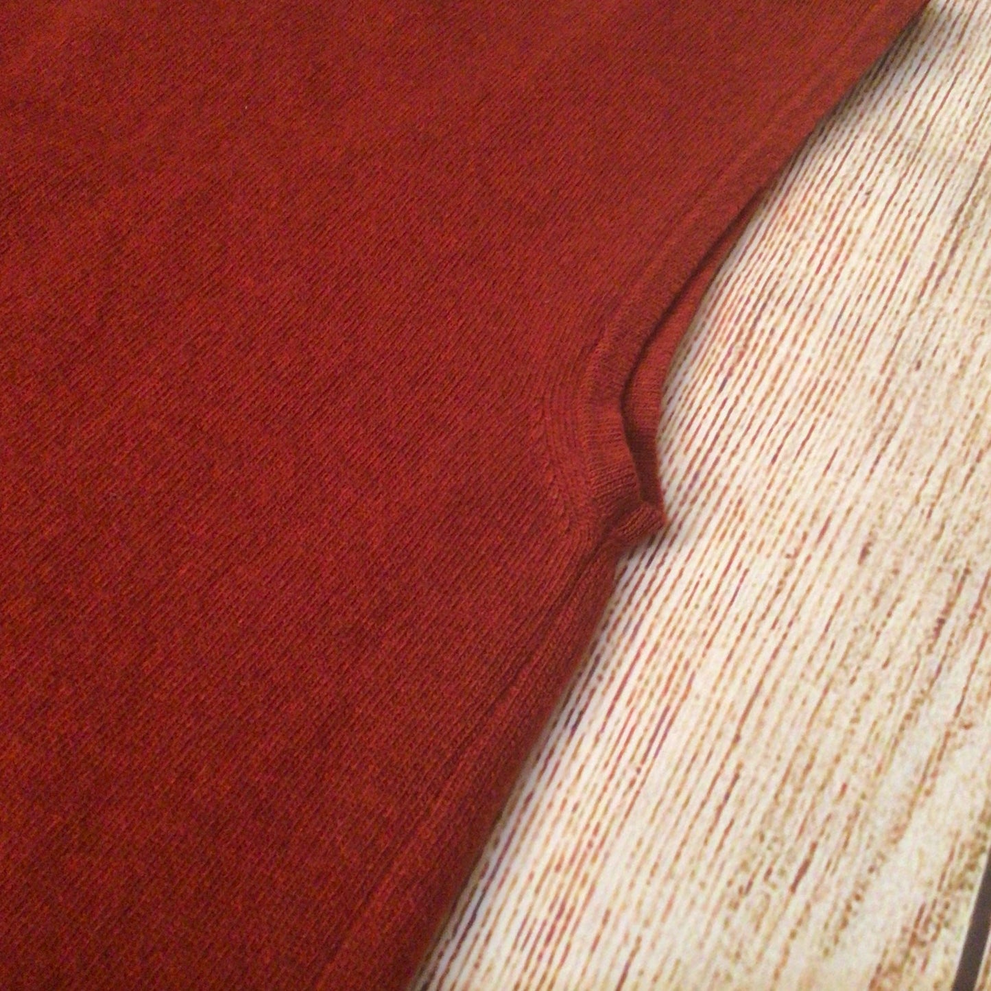 Vintage Chanel Rust Brown Knitted 100% Cashmere Top Size 42 (P22313W03243)