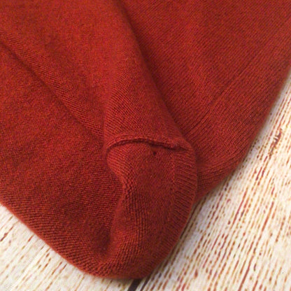 Vintage Chanel Rust Brown Knitted 100% Cashmere Top Size 42 (P22313W03243)