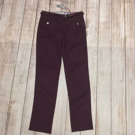 BNWT Per Una Mulberry Purple Trousers w/Belt RRP £35 Size 10 Medium