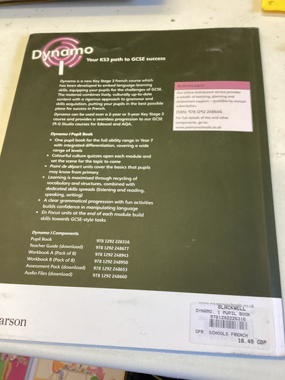 Dynamo 1 Pupil Book Stage 3 Your KS3 Path to GCSE Success French Clive Bell, Gill Ramage