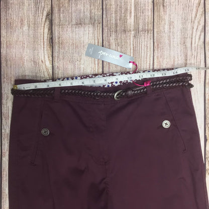 BNWT Per Una Mulberry Purple Trousers w/Belt RRP £35 Size 10 Medium