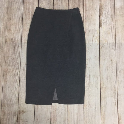 Massimo Dutti Grey Midi Skirt w/Front Slit Size UK 6