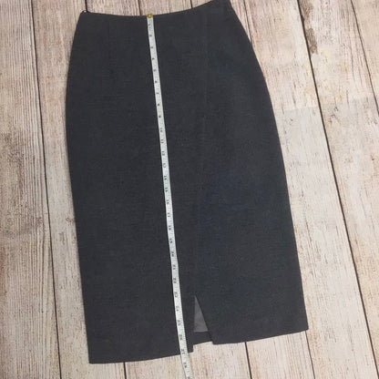 Massimo Dutti Grey Midi Skirt w/Front Slit Size UK 6