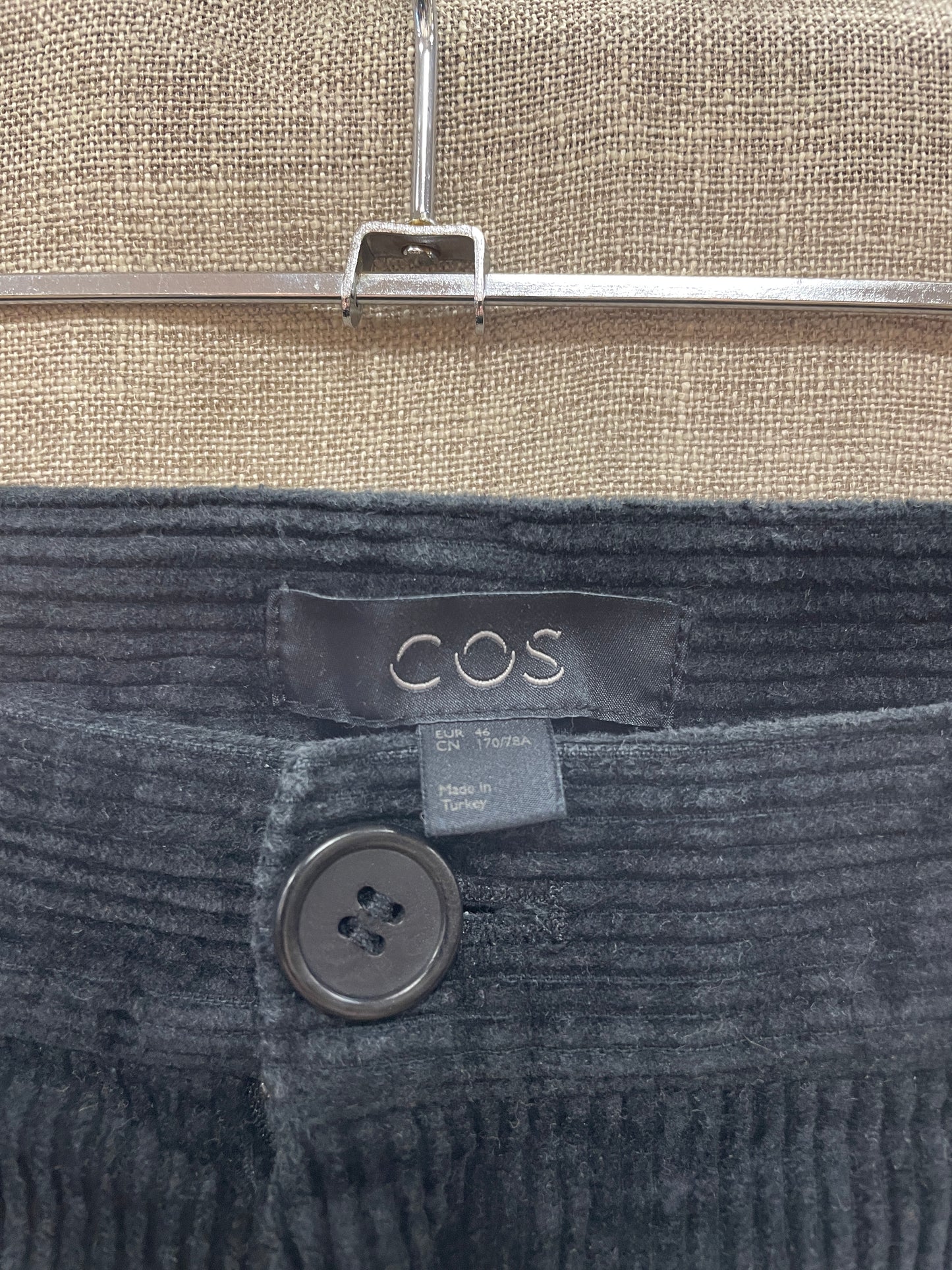 Cos Black Cord Corduroy Trousers EUR 46 UK 14