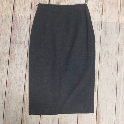 Massimo Dutti Grey Midi Skirt w/Front Slit Size UK 6