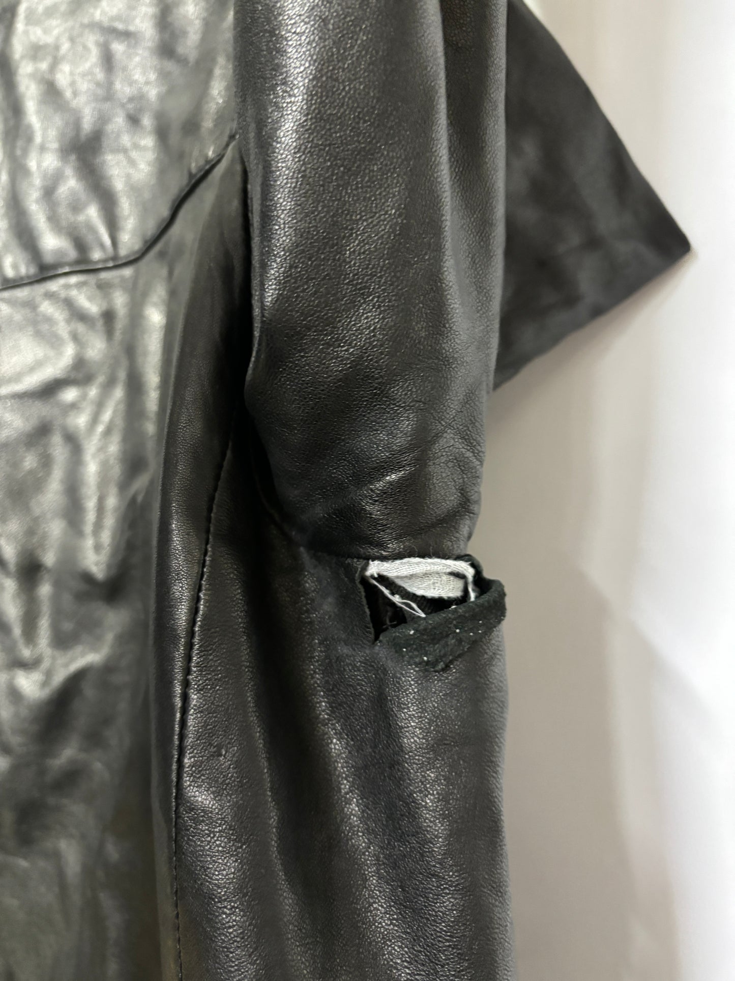 AllSaints Black Leather Boyton Bomber Jacket XS