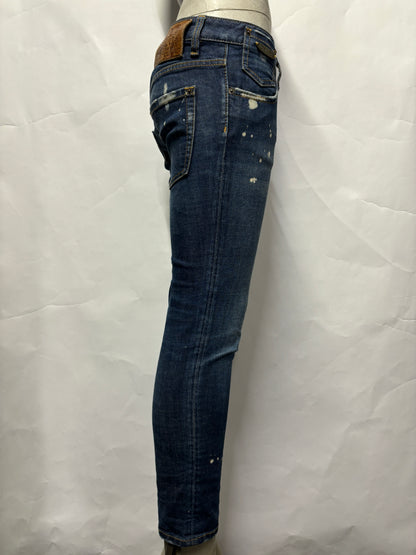 Dsquared Indigo Low Rise Distressed Jeans UK8