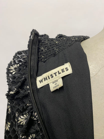 Whistles Black and White Burnout Ruffle Dress 14