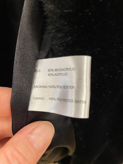 H F Greenfield & Sons Black Faux Fur Coat Size 12