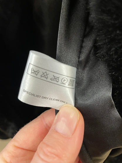 H F Greenfield & Sons Black Faux Fur Coat Size 12