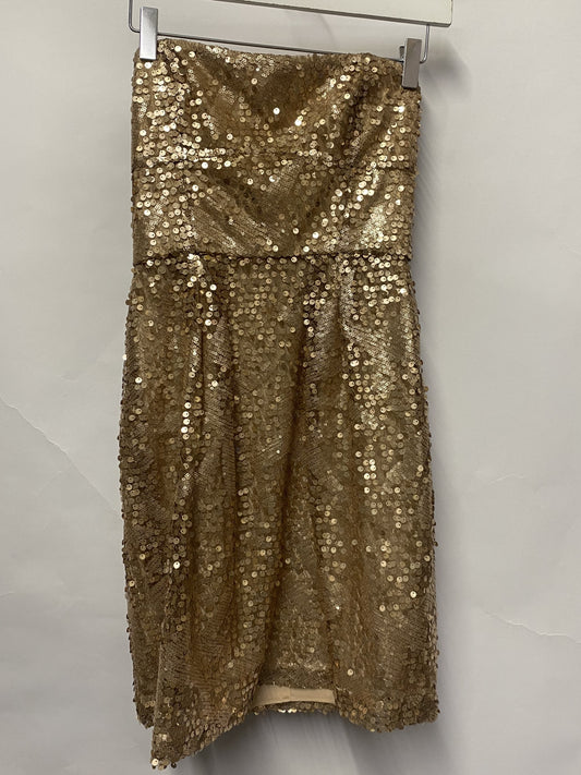 BCBG Maxazria Rose Gold Sequin Strapless Mini Dress Extra Small
