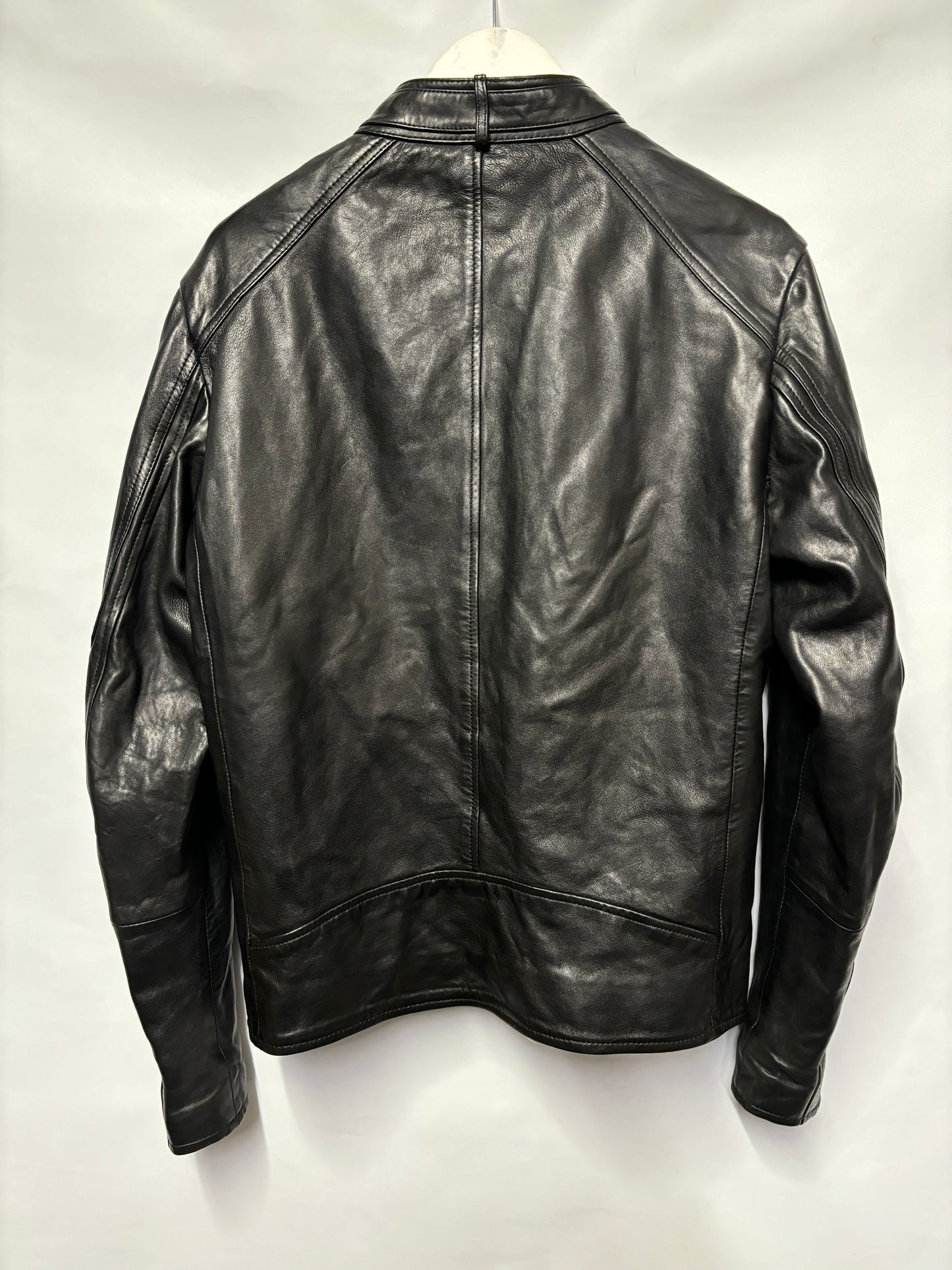 AllSaints Black Leather Cora Jacket Medium