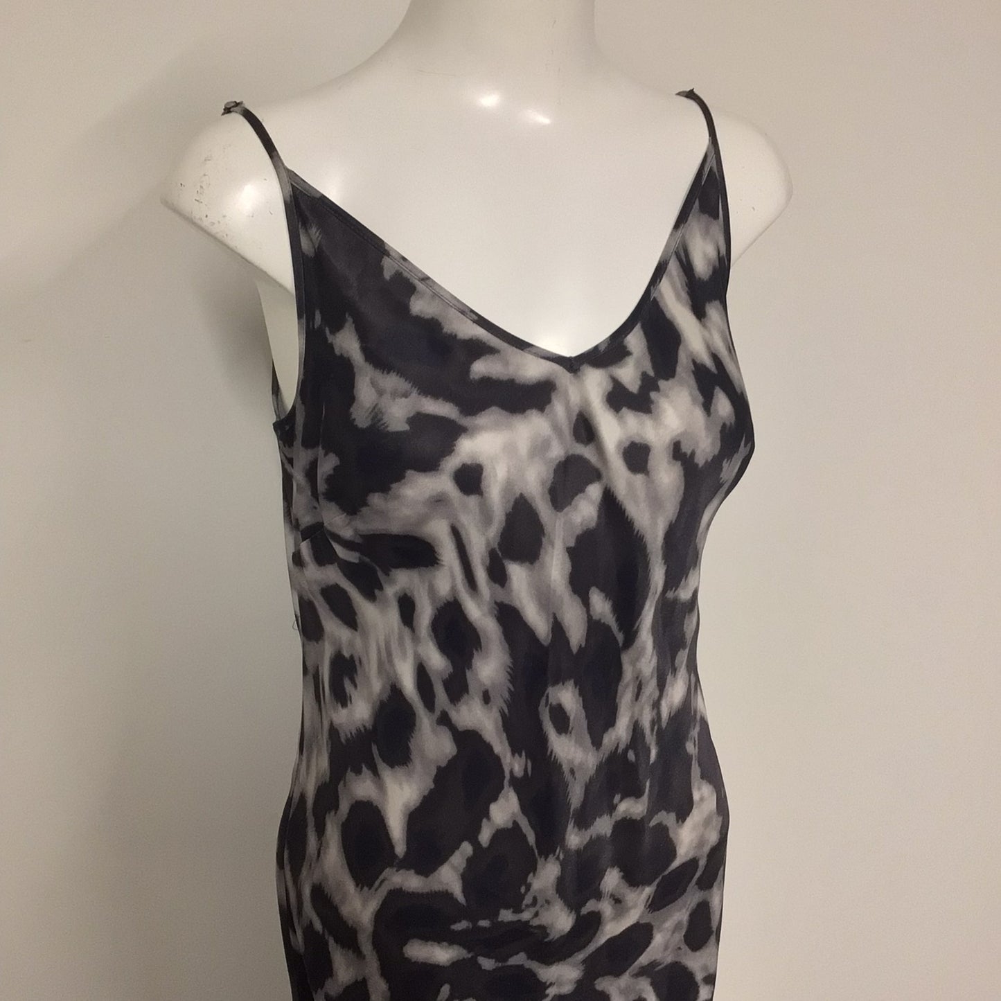 Mint Velvet Grey Animal Print Slip Dress Size M