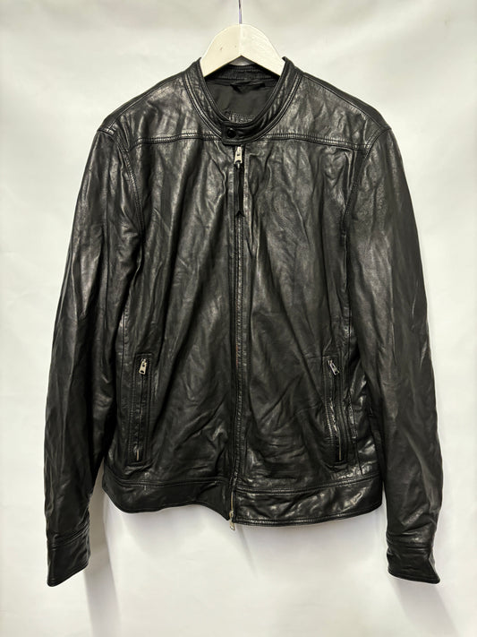 AllSaints Black Leather Colt Jacket Large