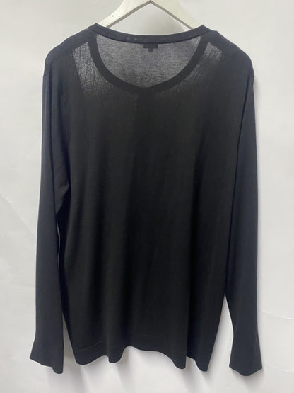Mantegna Black Silk Cashmere and Lace Panel Cardigan XXL