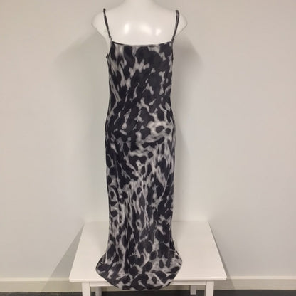 Mint Velvet Grey Animal Print Slip Dress Size M