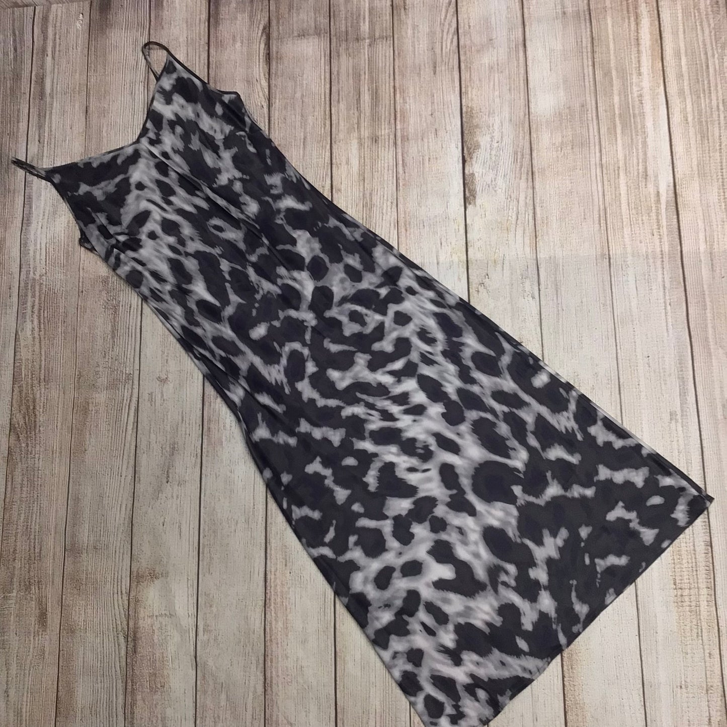 Mint Velvet Grey Animal Print Slip Dress Size M