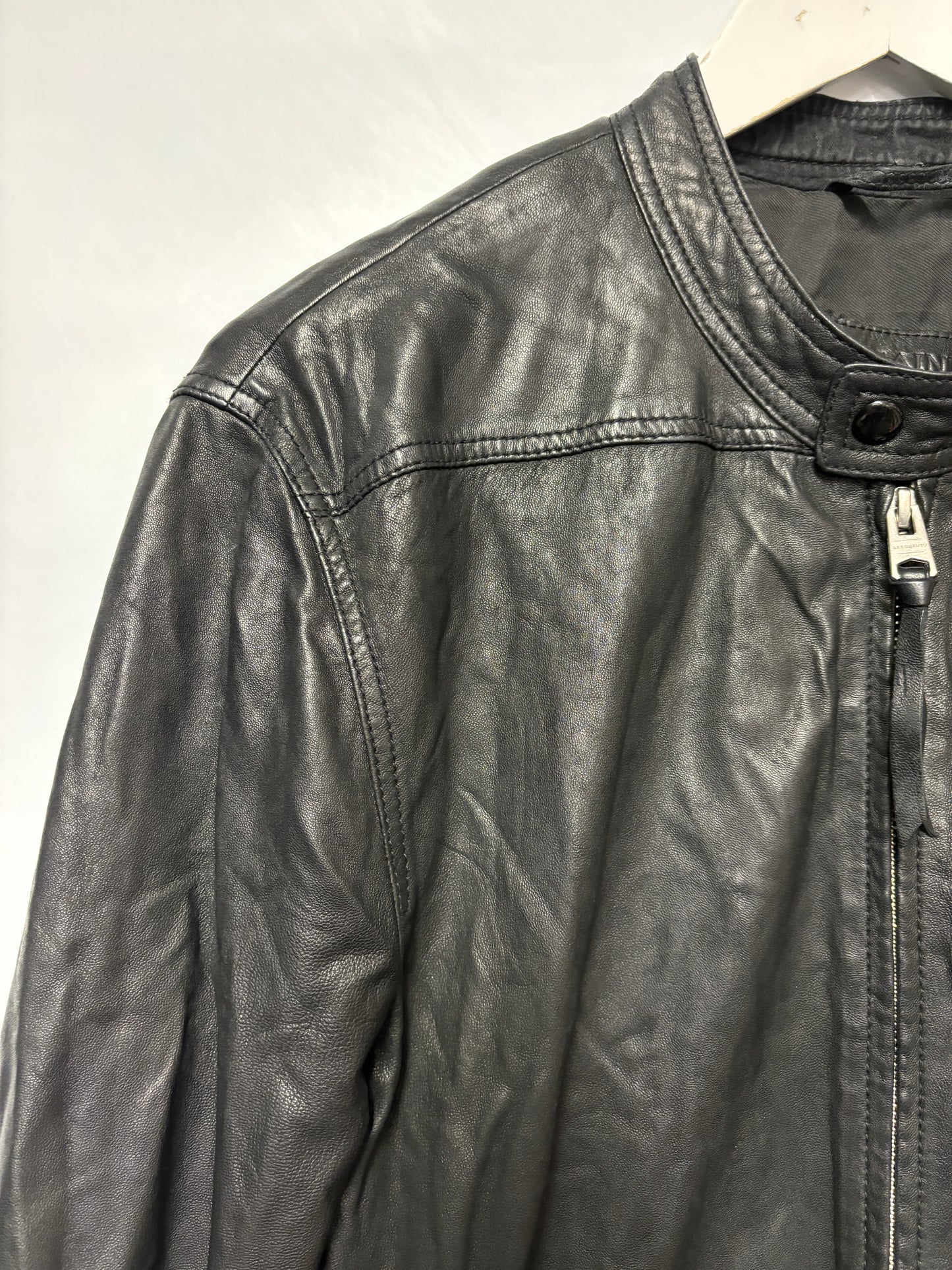 AllSaints Black Leather Colt Jacket Large