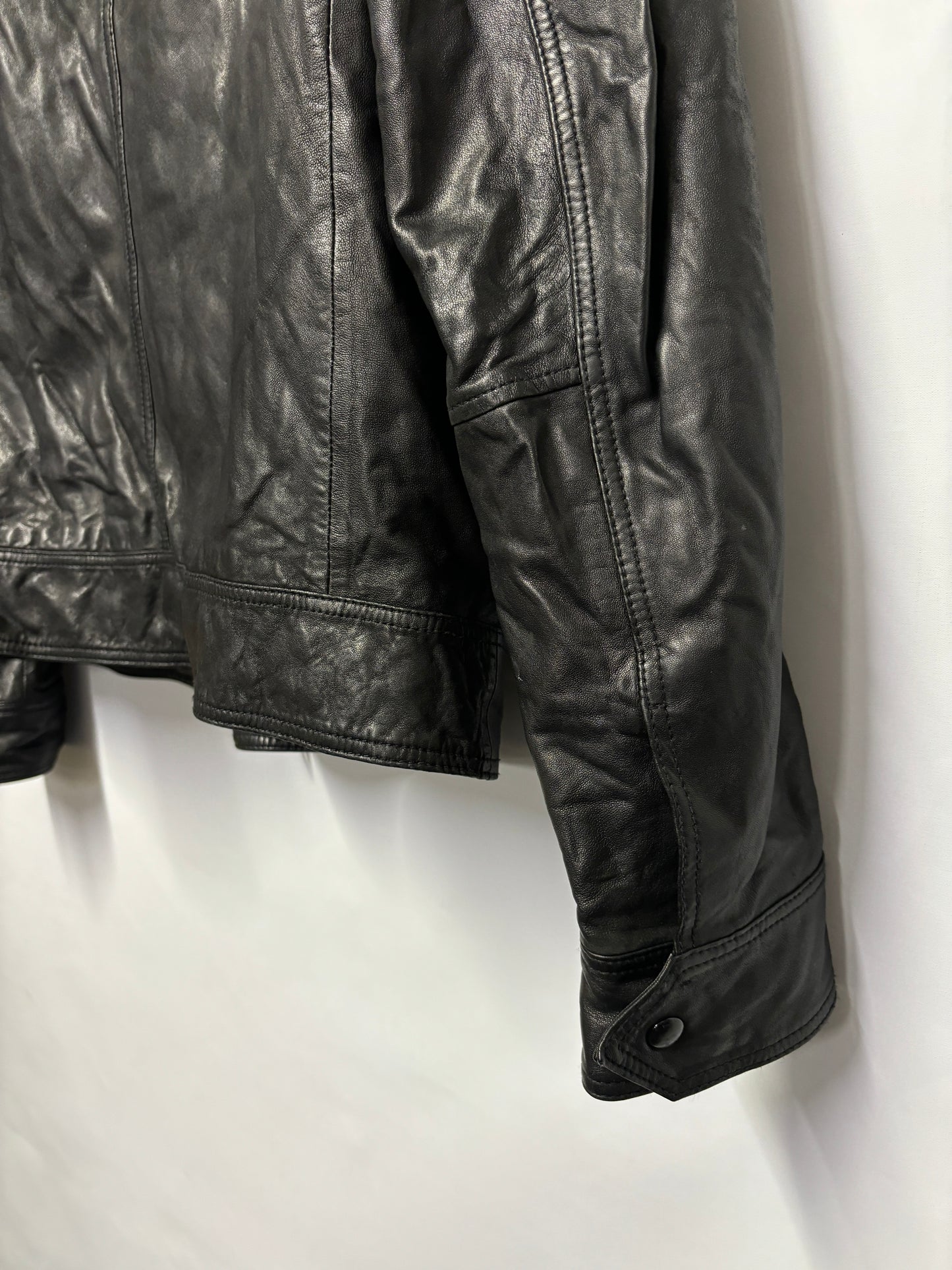 AllSaints Black Leather Colt Jacket Large