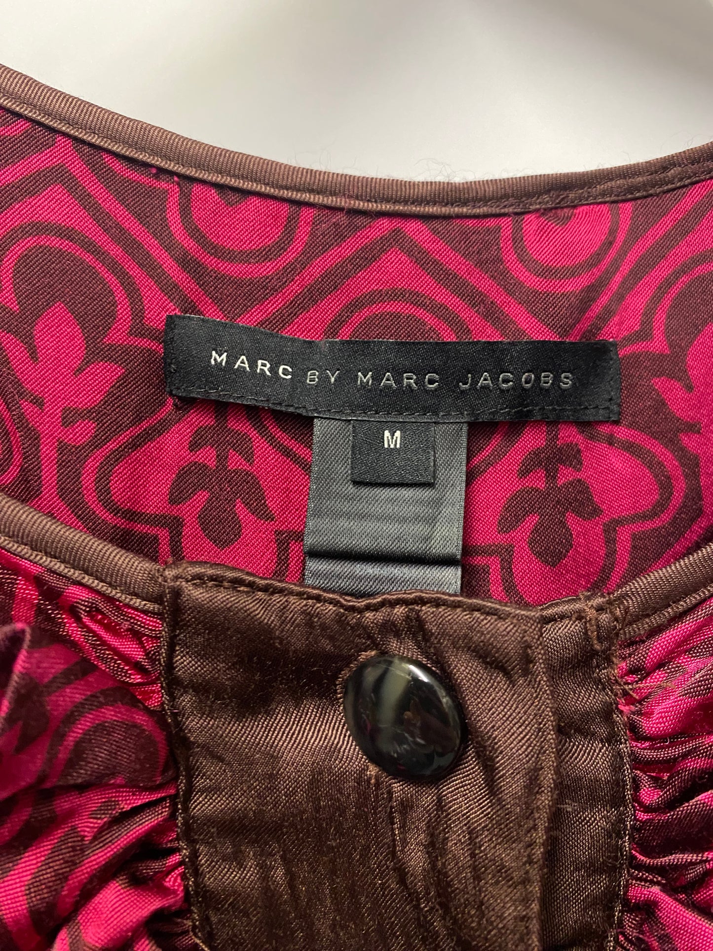Marc By Marc Jacobs Pink/Brown Floral Top Medium