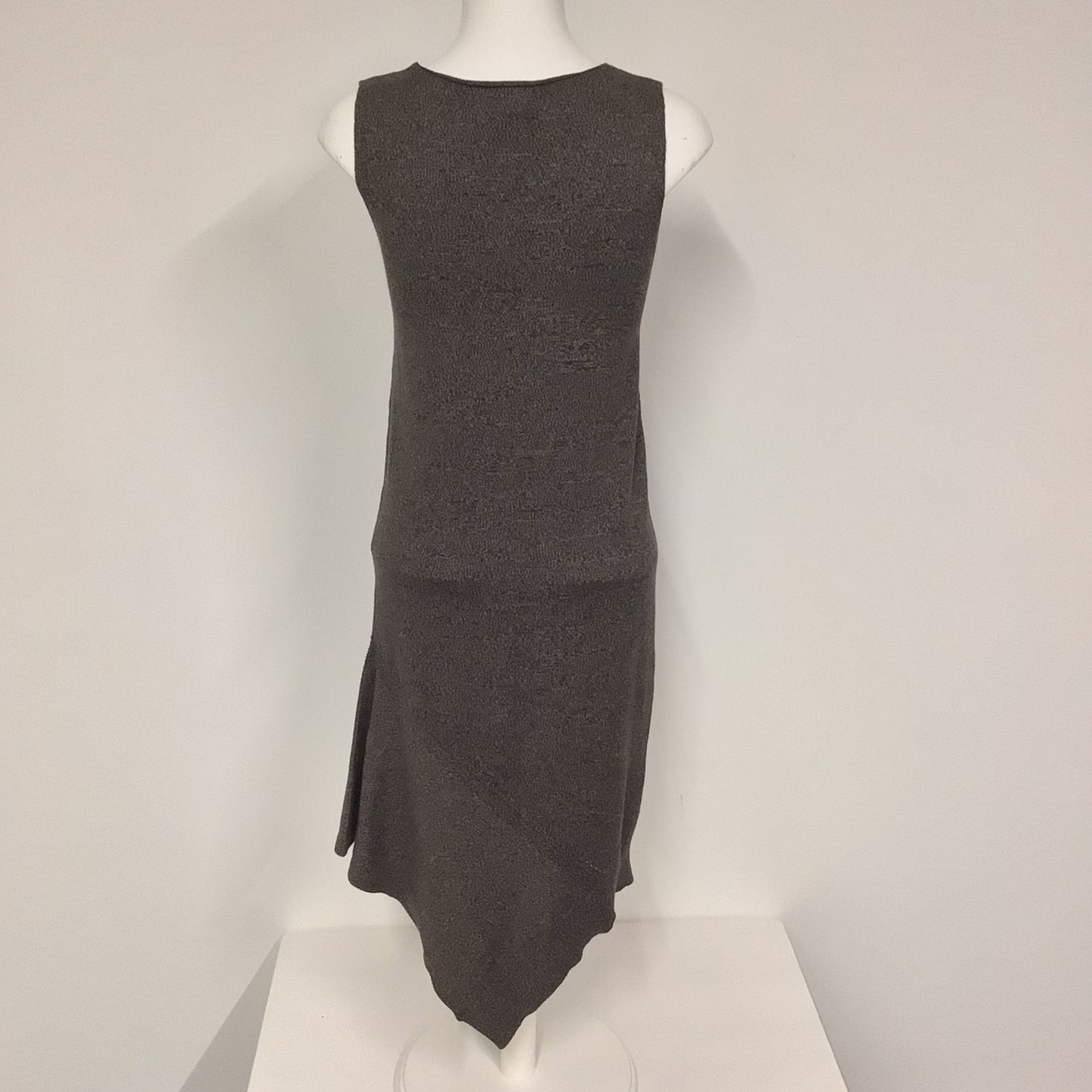 AllSaints Grey Brown Asymmetric Sleeveless Jumper Dress Size M