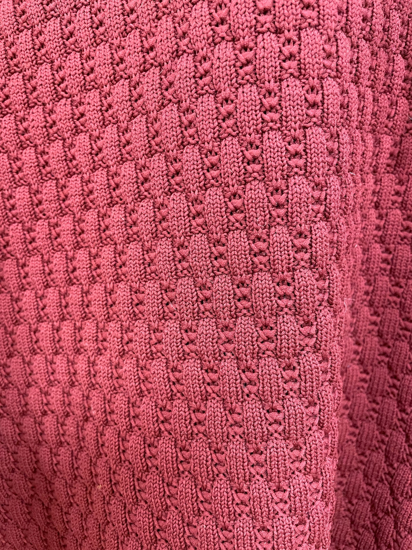 BHS Vintage 1980s Burgundy Maroon Red Tie Neck Jumper 18