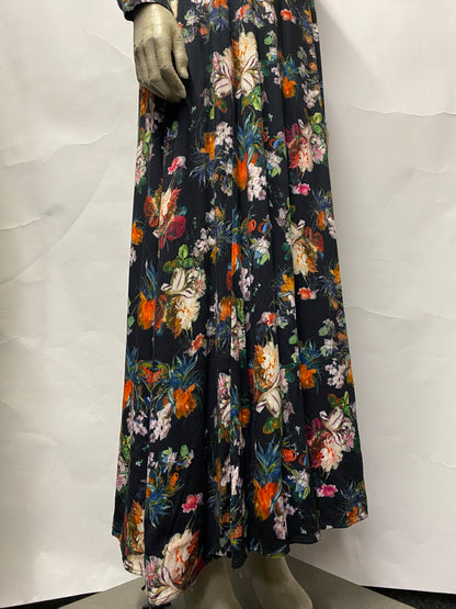 Perspective Black and Multicolour Floral Maxi Wrap Dress 8